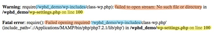 Toont een PHP foutmelding (Fatal error)