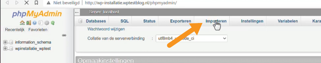 phpmyadmin import database